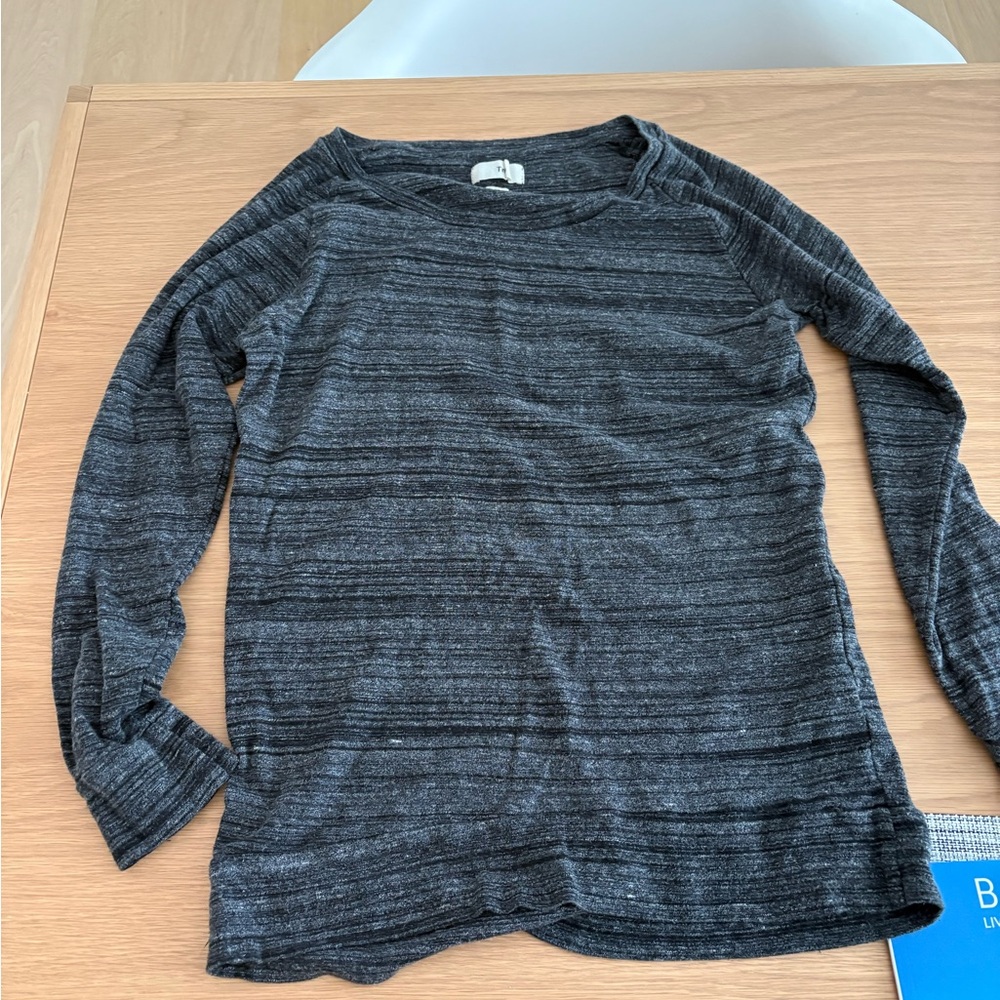 TNA Charcoal Ribbed Knit Top